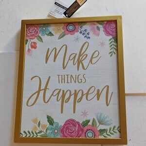 NWT Floral 'Make Things Happen' Summer Inspo Home Wall Decor Michael's Ashland